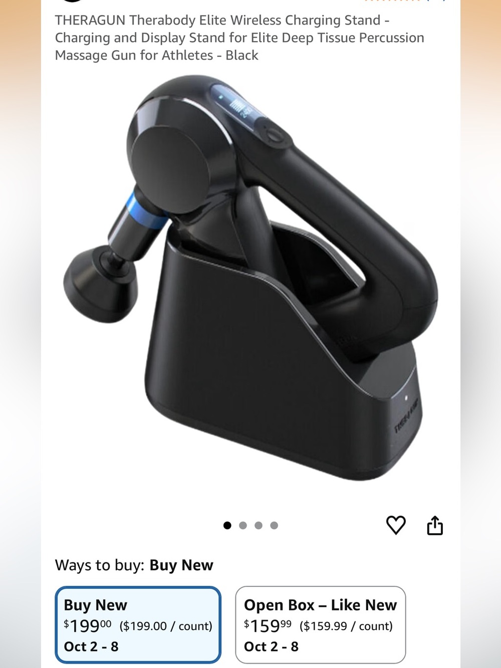 Therabody Theragun PRO Wireless Charging Stand Black
